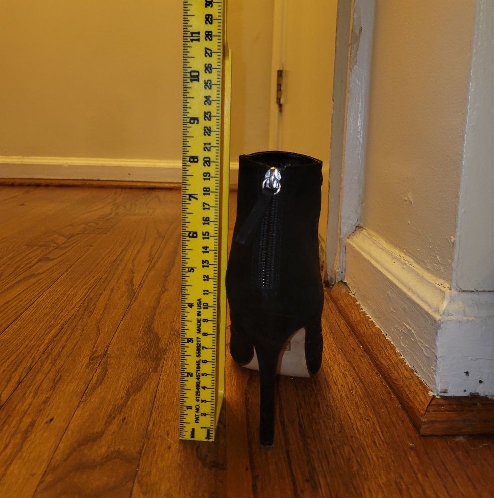 Black Suede ALDO Laser Cutout Booties - Picture 7 of 7